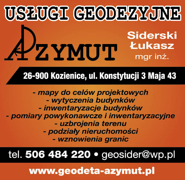 AZYMUT Usługi Geodezyjne mgr inż. Łukasz Siderski Kozienice