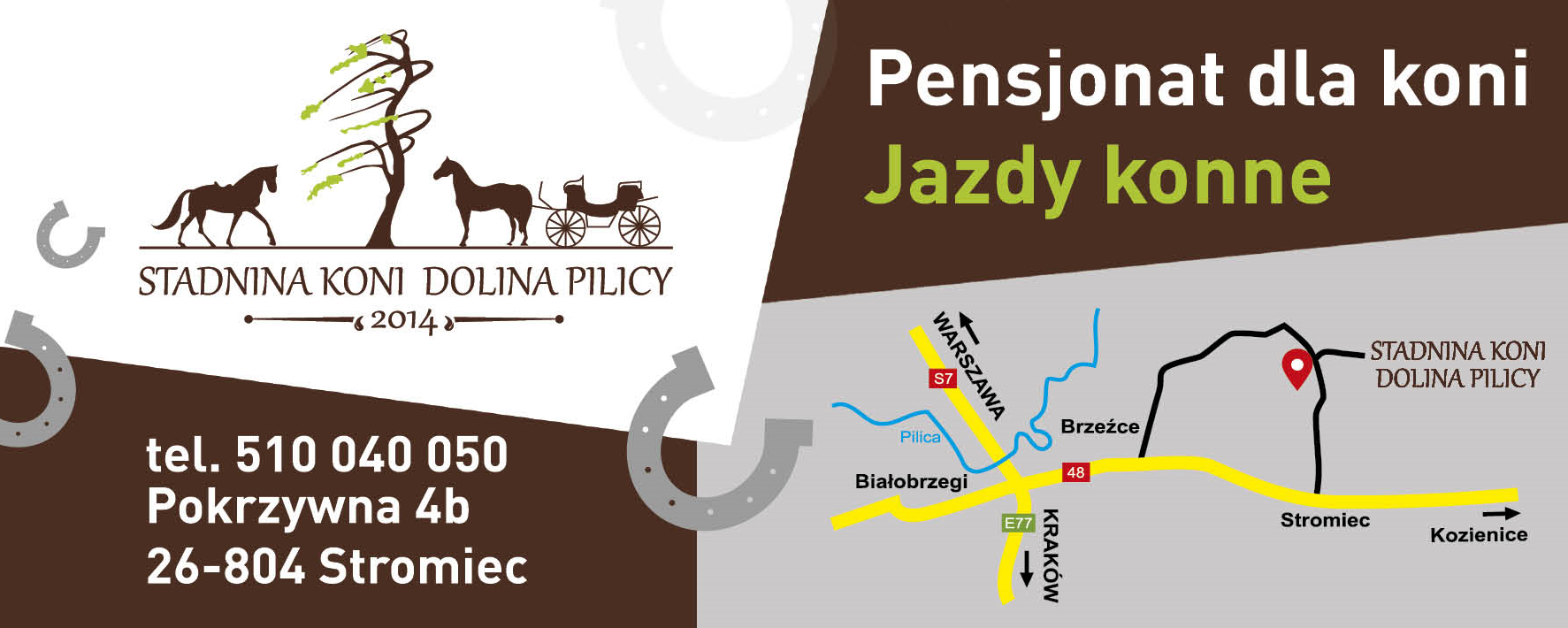 STADNINA KONI DOLINA PILICY Pokrzywna Pensjonat dla Koni / Jazdy Konne