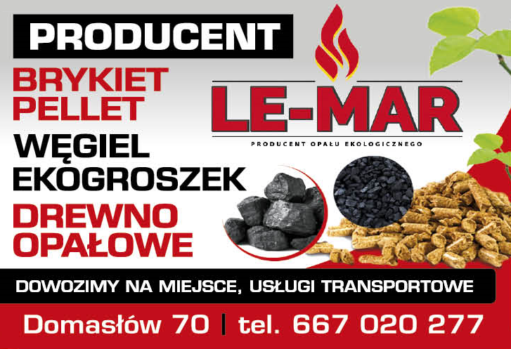 LE-MAR Producent Opału Ekologicznego Domasłów Brykiet/ Pellet/ Węgiel/ Ekogroszek/ Drewno Opałowe