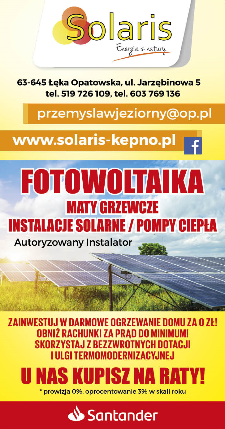 SOLARIS Energia z natury Łęka Opatowska Fotowoltaika / Maty Grzewcze / Instalacje Solarne