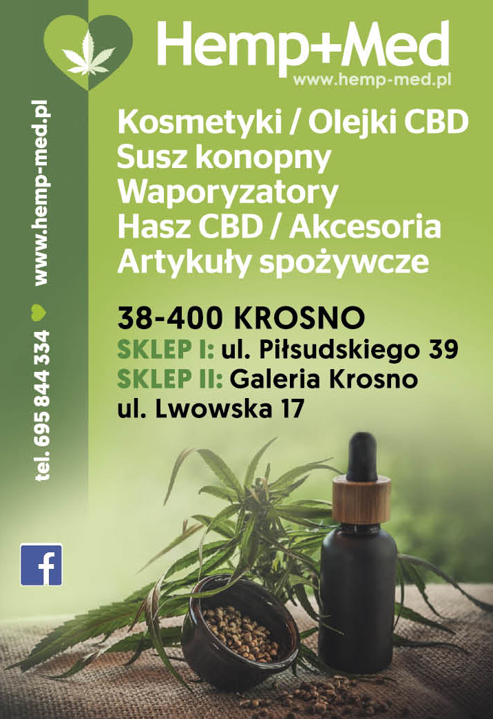 Hemp+Med Krosno Kosmetyki / Olejki CBD / Susz Konopny / Waporyzatory / Hasz CBD / Art. Spożywcze