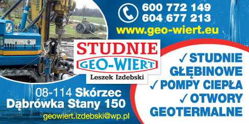 FHU GEO-WIERT STUDNIE Leszek Izdebski Skórzec Studnie Głębinowe