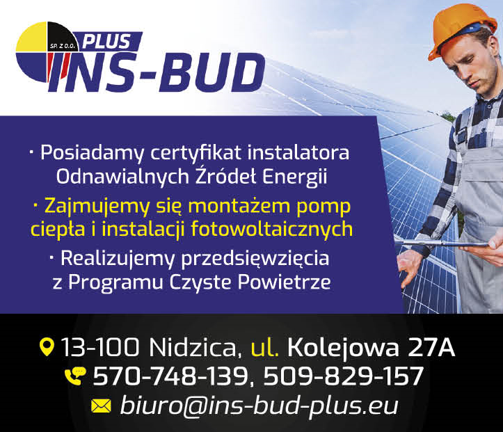 Ins-Bud Plus Sp. z o.o. Nidzica Montaż Pomp Ciepła i Instalacji Fotowoltaicznych