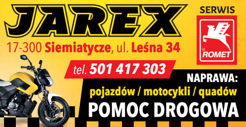 JAREX Jarosław Dobrogowski Siemiatycze Naprawy Pojazdów, Motocykli i Quadów