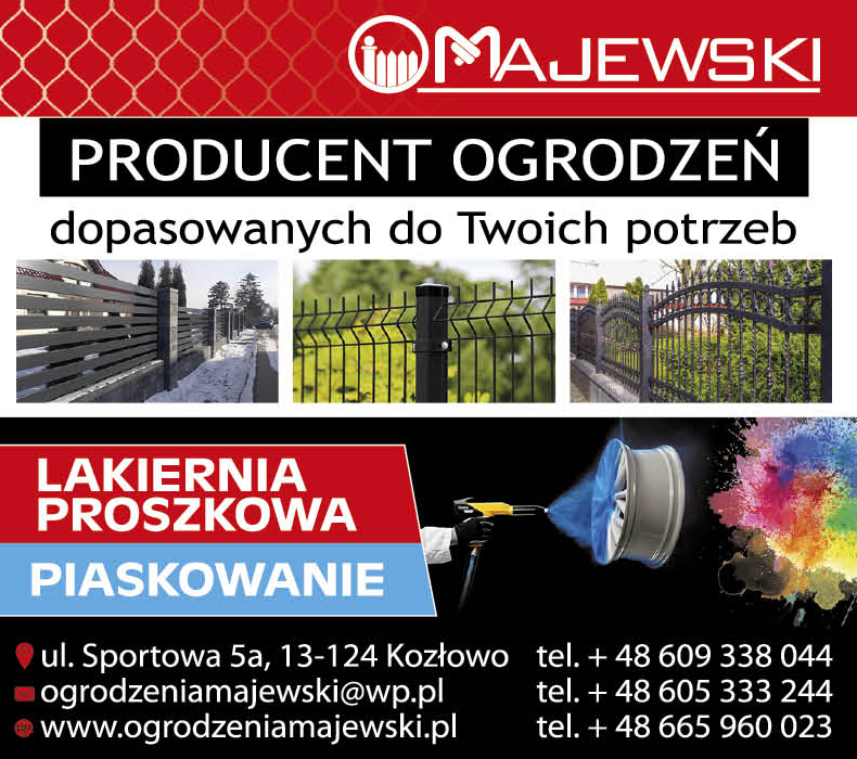 Zakład Usługowo-Handlowy Majewski Kozłowo Producent Ogrodzeń / Lakiernia Proszkowa / Piaskowanie