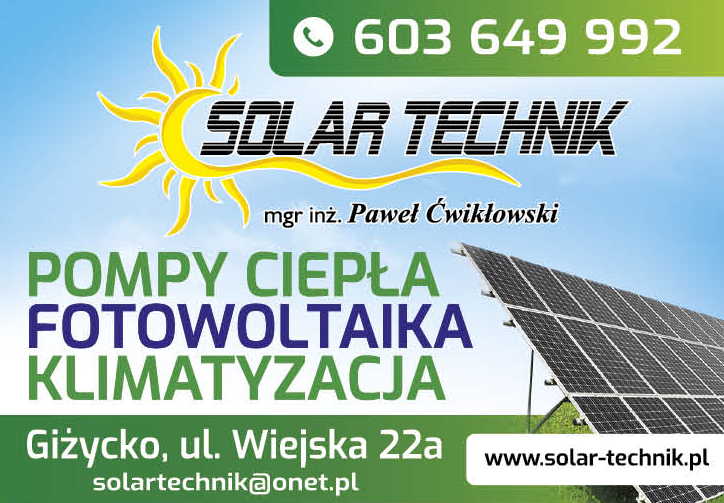 SOLAR TECHNIK Paweł Ćwikłowski Giżycko Pompy Ciepła / Fotowoltaika / Klimatyzacja