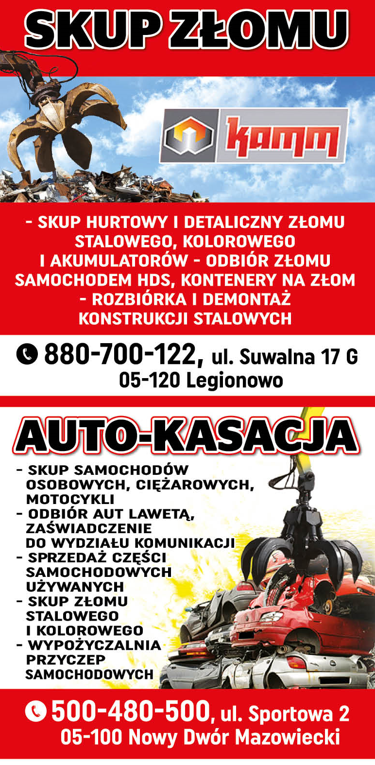 P.P.H.U. "KAMM" Legionowo Skup Złomu / Auto-kasacja