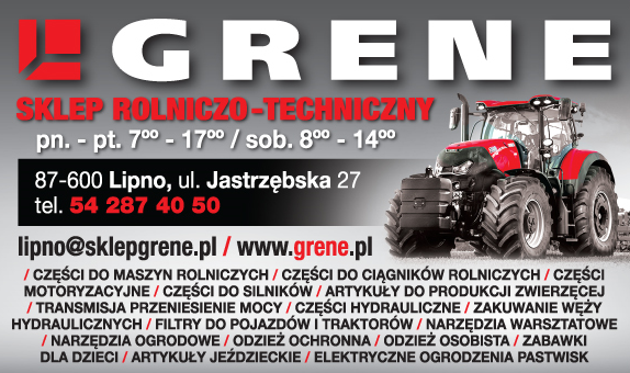 GRENE Sklep Rolniczo- Techniczny Lipno - Części - Gospodarstwo - Pojazdy - Transmisja - Hydraulika 
