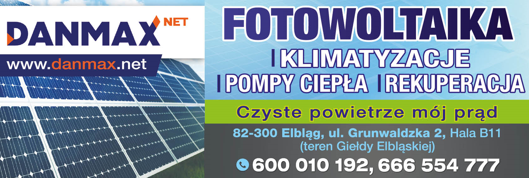 DANMAX Sp. z o.o. Elbląg Fotowoltaika / Klimatyzacje / Pompy Ciepła / Rekuperacja