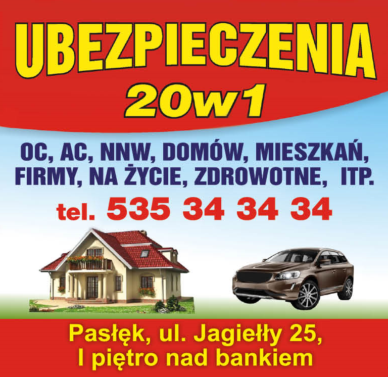 Ubezpieczenia 20w1 Pasłęk OC / AC / NNW / Domów / Mieszkań / Firmy / Na Życie / Zdrowotne