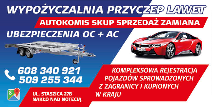 Auto Jack, Nakło nad Notecią - wypożyczalnia przyczep i lawet, autokomis