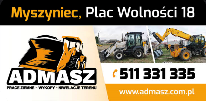ADMASZ, Myszyniec - prace ziemne, wykopy, niwelacje terenu 