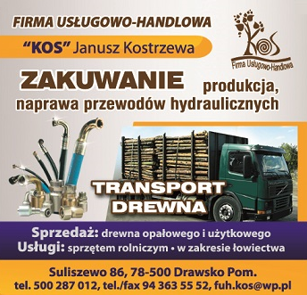 F.U.H. "KOS" Janusz Kostrzewa Drawsko Pomorskie Sprzedaż i Transport Drewna