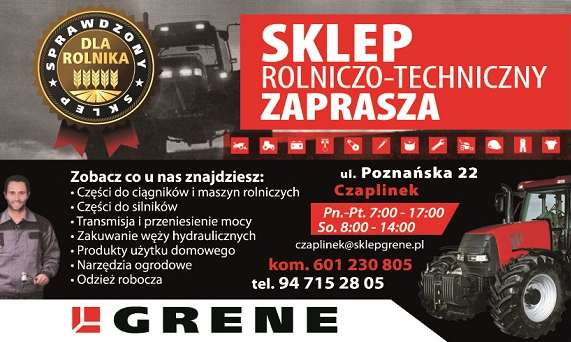 GRENE Sklep Rolniczo - Techniczny Czaplinek Części Do Ciągników i Maszyn Rolniczych 