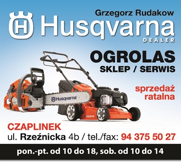 OGROLAS Grzegorz Rudakow Dealer Husqvarna Czaplinek  Sklep / Serwis