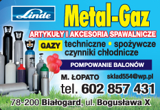 METAL- GAZ M. Łopato Białogard Artykuły i Akcesoria Spawalnicze / Gazy / Pompowanie Balonów