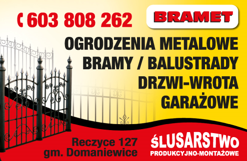 BRAMET Ślusarstwo Produkcyjno - Montażowe Reczyce oferuje: OGRODZENIA, BRAMY, BALUSTRADY, DRZWI 