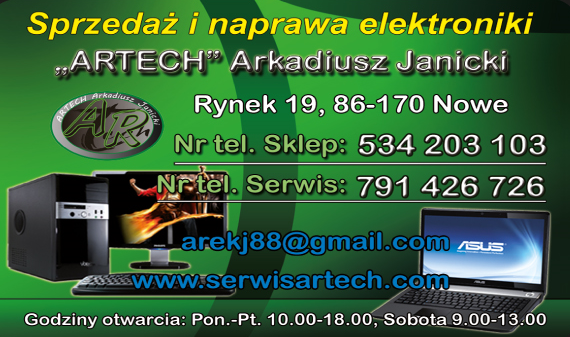 "ARTECH" Arkadiusz Janicki Nowe Sprzedaż i Naprawa Elektroniki